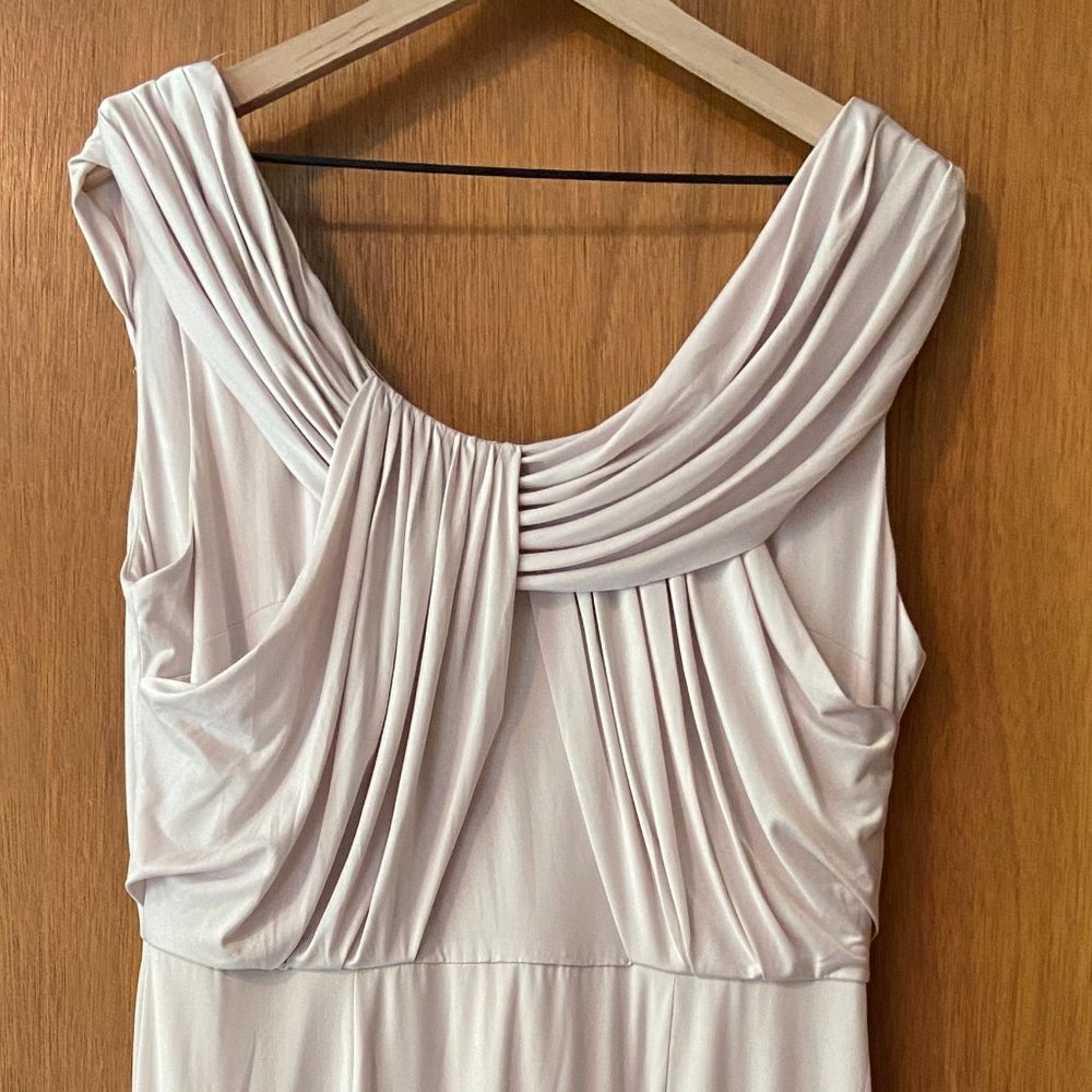 Silver cream ASOS a-line bridal dress with draped bust and back / US womens 12